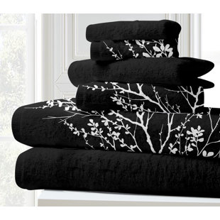 Black Floral Bath Towels You ll Love Wayfair